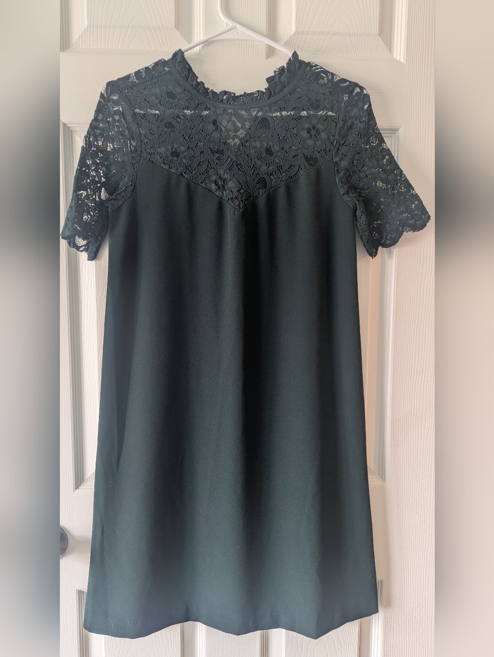 Lace Short Sleeve Shift Dress